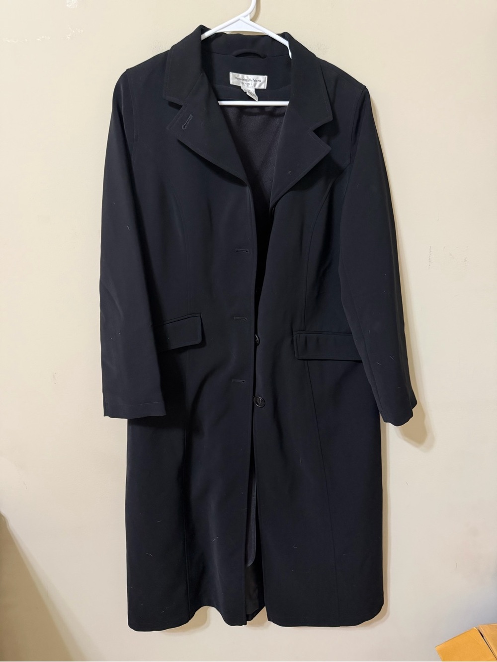 Preston & York Classic Women's Black Single-Breasted Coat 10 petite classic euc